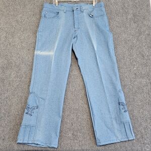 VTG Sheplers Denim Jeans Men's 38x30 Western Eagle Embroidered NWT Deadstock